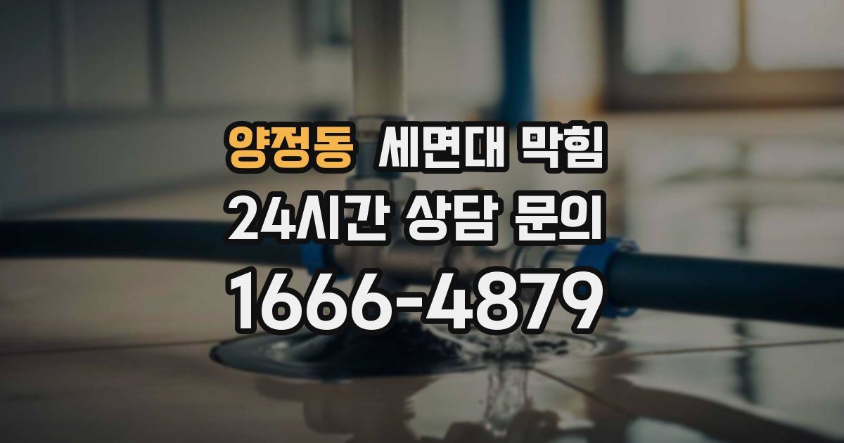 양정동 세면대 막힘