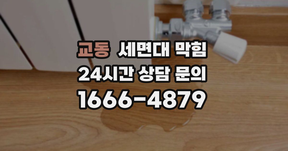 교동 세면대 막힘