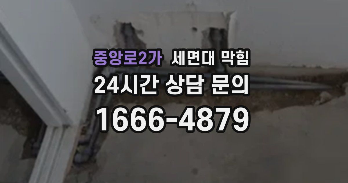 중앙로2가 세면대 막힘