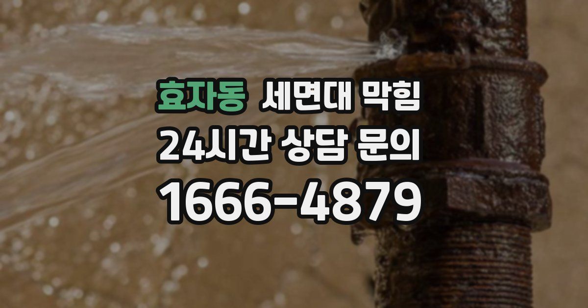 효자동 세면대 막힘