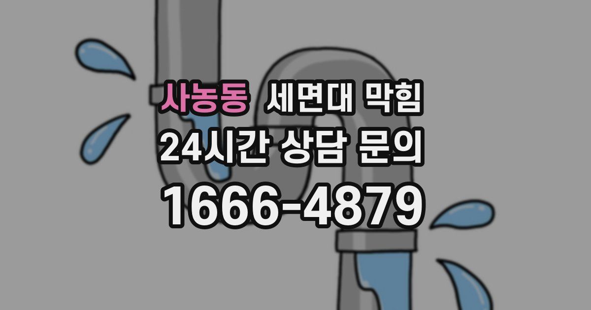 사농동 세면대 막힘