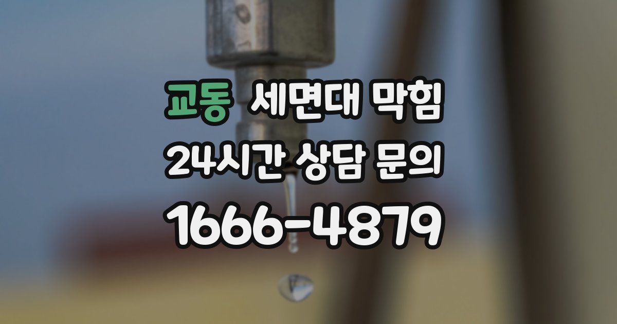 교동 세면대 막힘