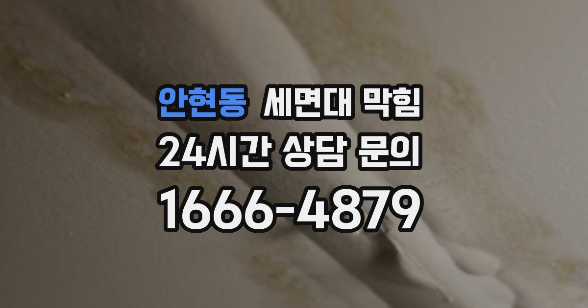 안현동 세면대 막힘