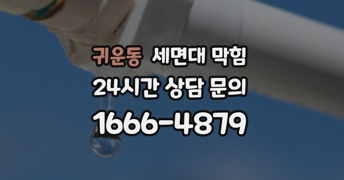 귀운동 세면대 막힘