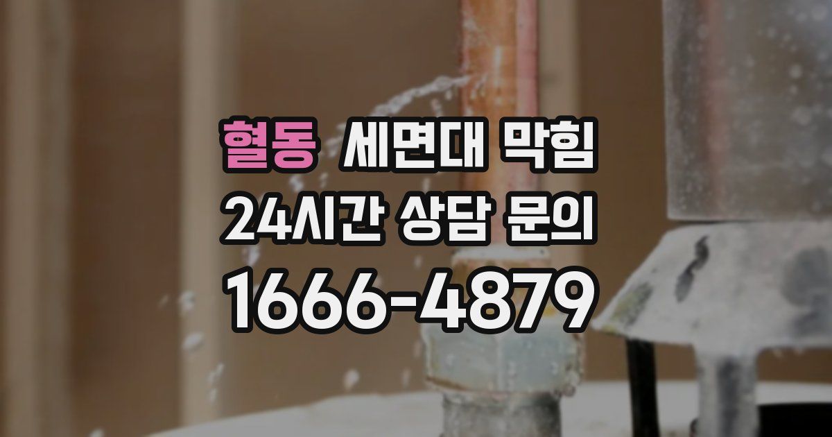 혈동 세면대 막힘