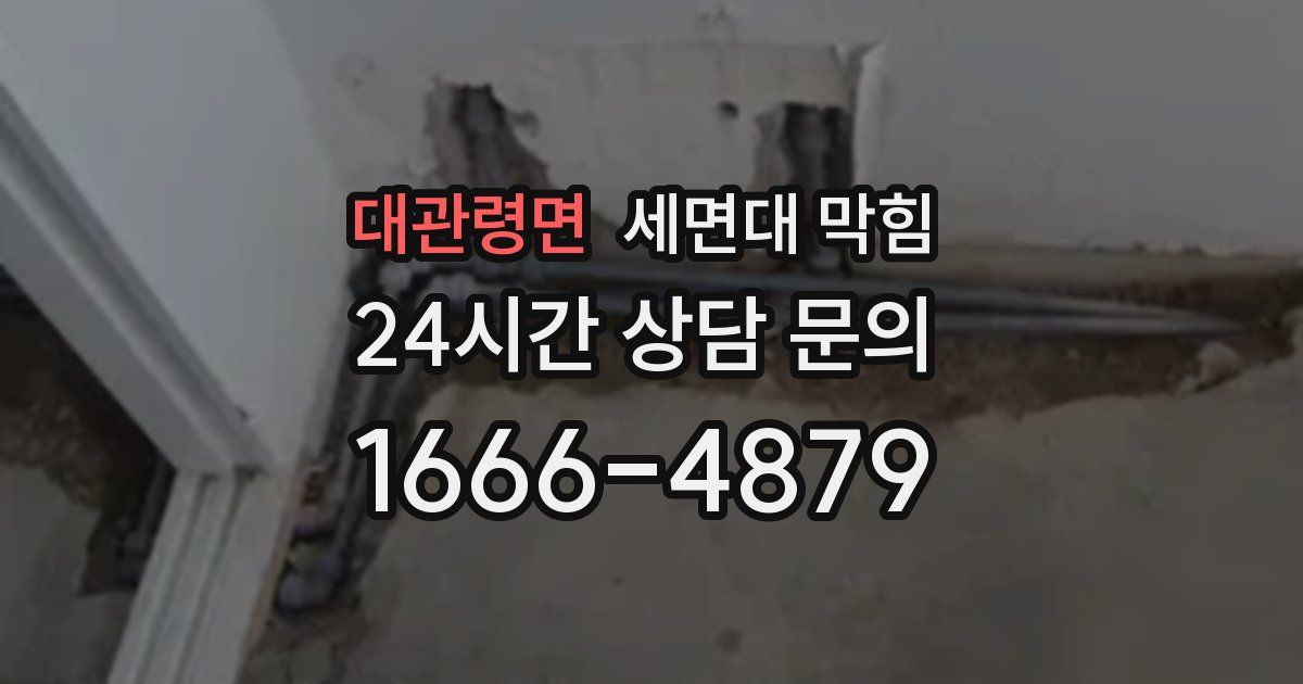 대관령면 세면대 막힘