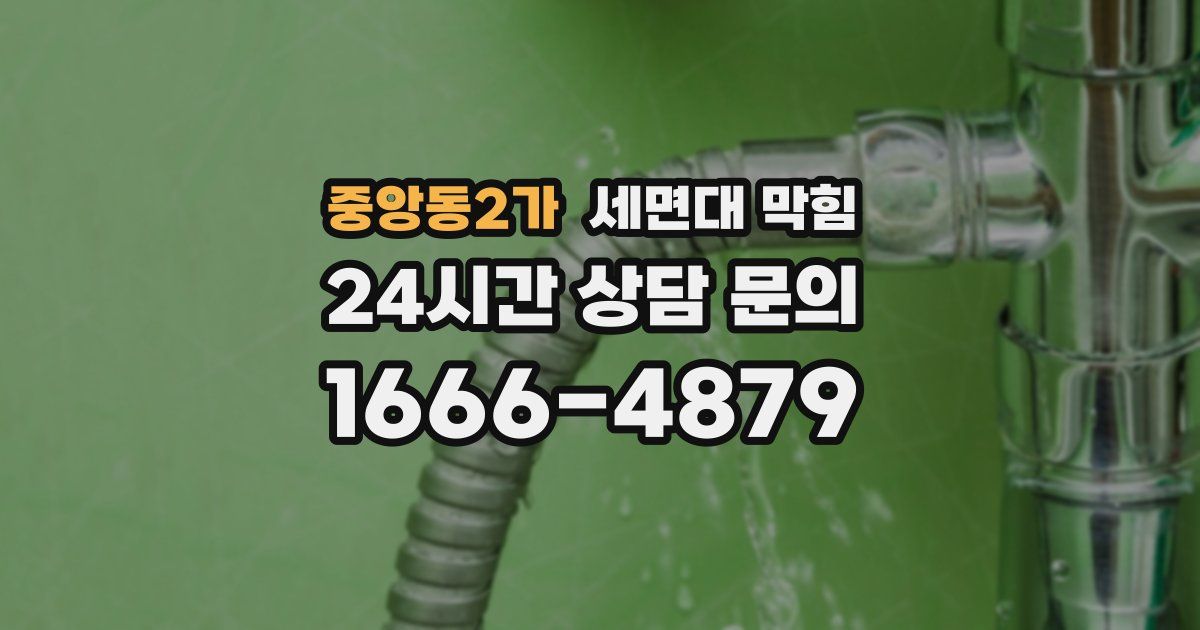 중앙동2가 세면대 막힘