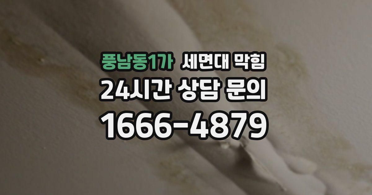 풍남동1가 세면대 막힘