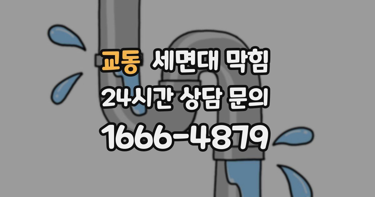 교동 세면대 막힘