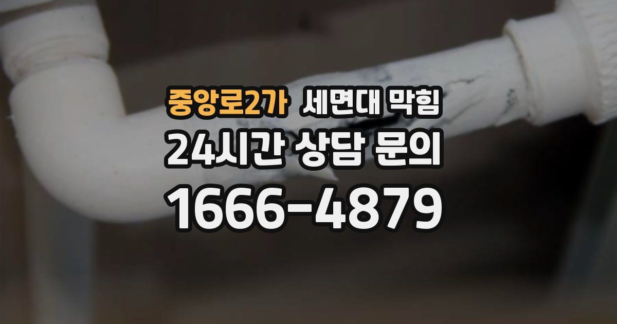 중앙로2가 세면대 막힘