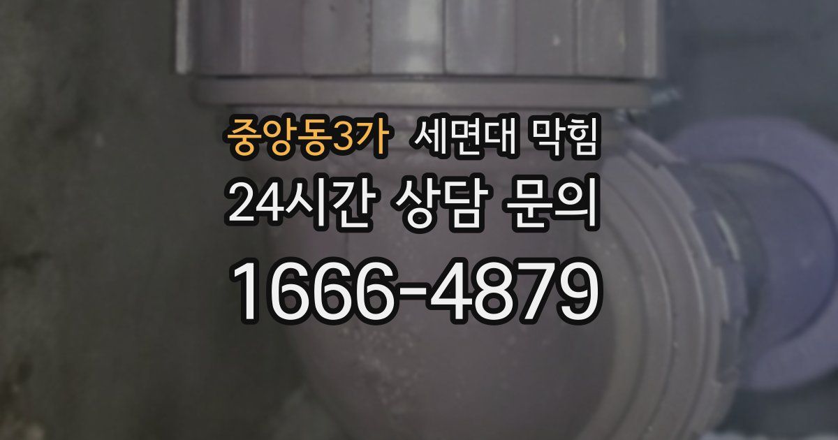 중앙동3가 세면대 막힘