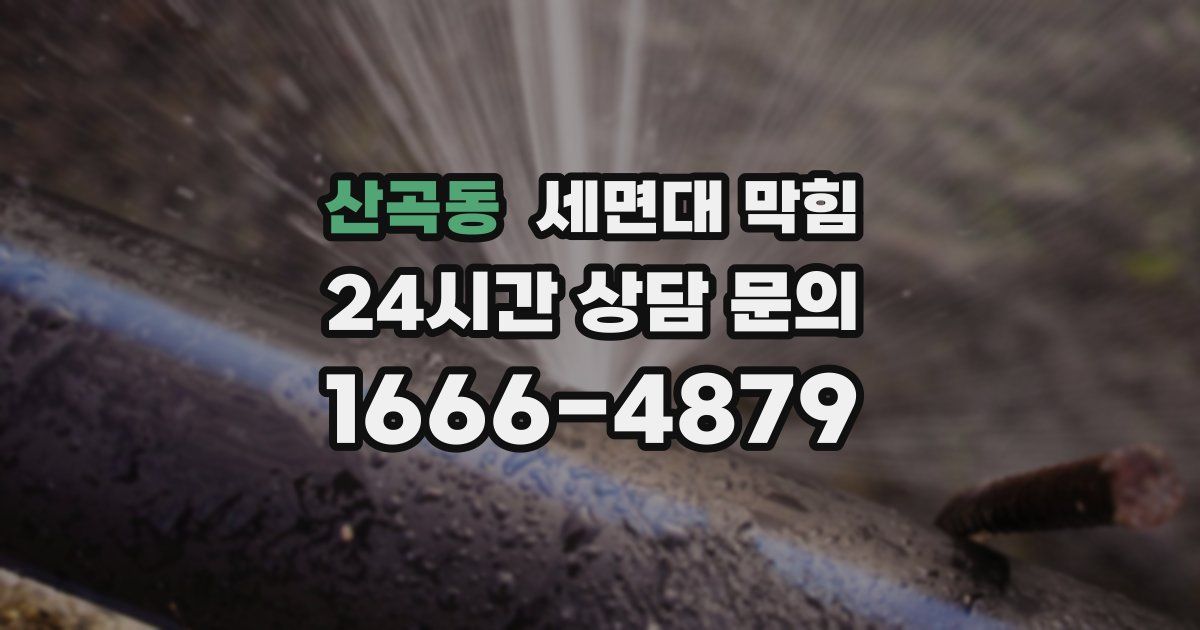 산곡동 세면대 막힘