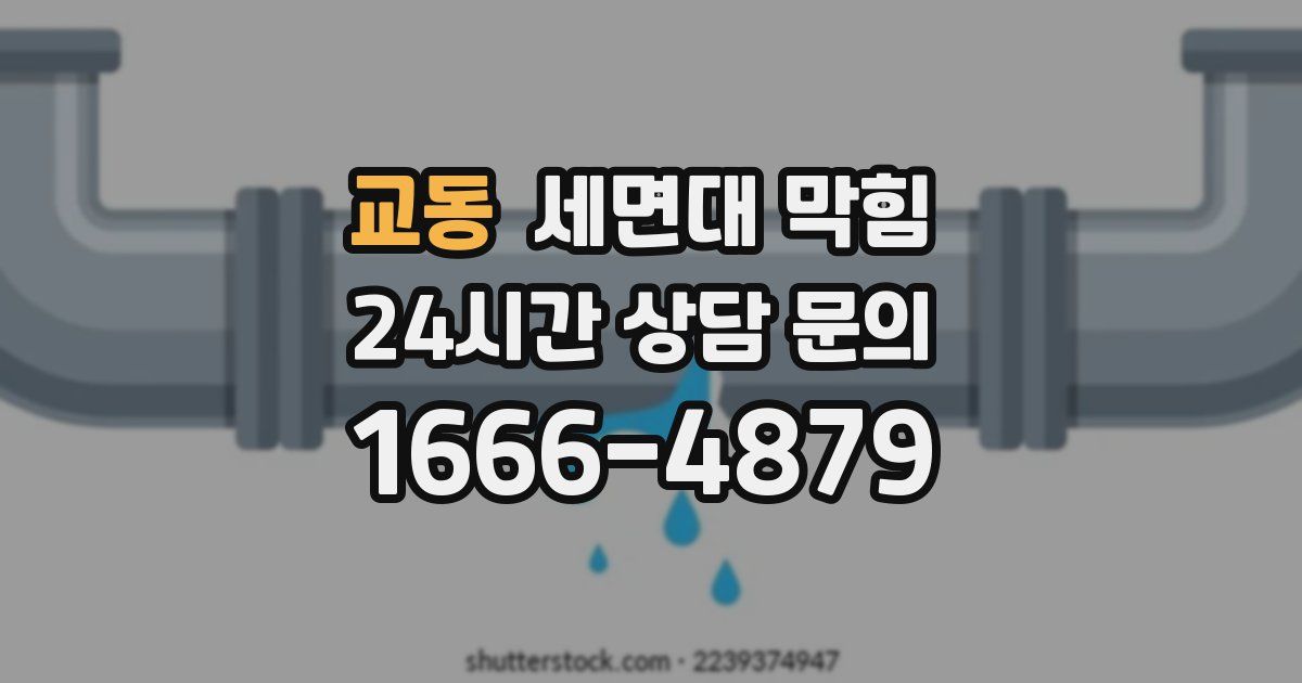 교동 세면대 막힘