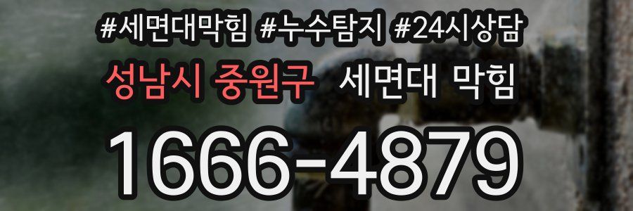 성남시 중원구 세면대 막힘