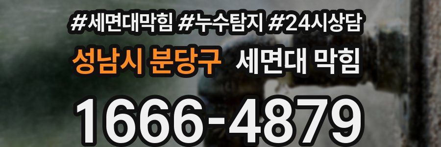 성남시 분당구 세면대 막힘