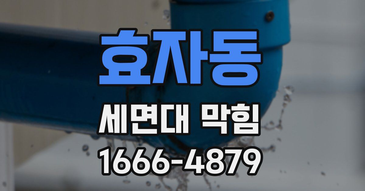효자동 세면대 막힘