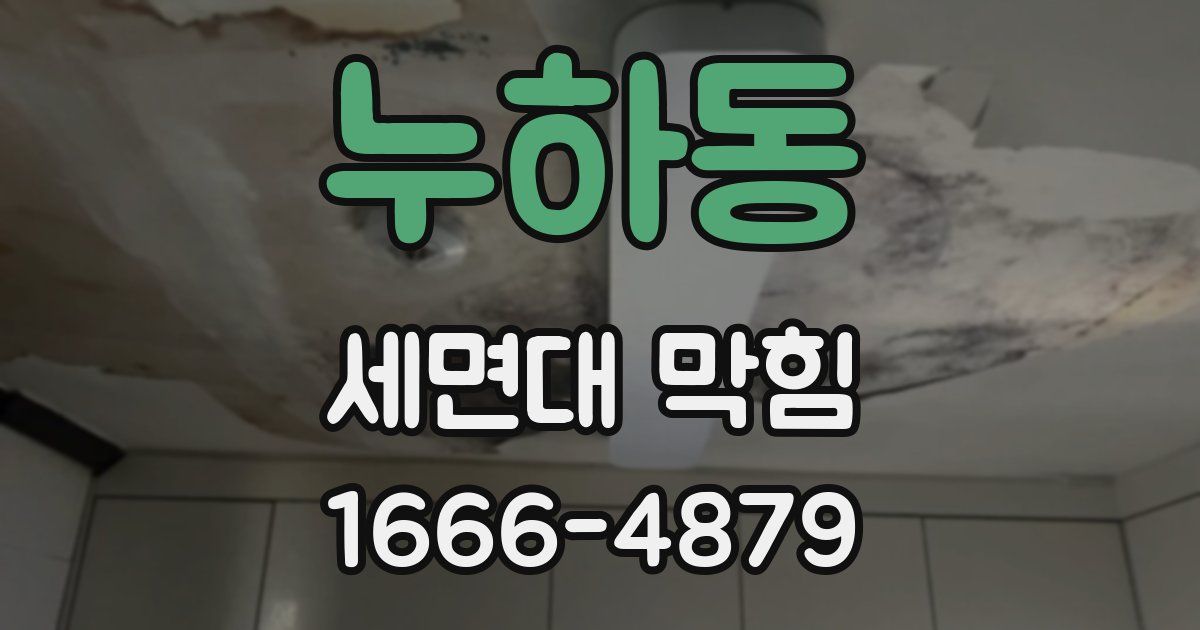 누하동 세면대 막힘