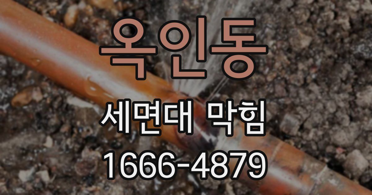 옥인동 세면대 막힘
