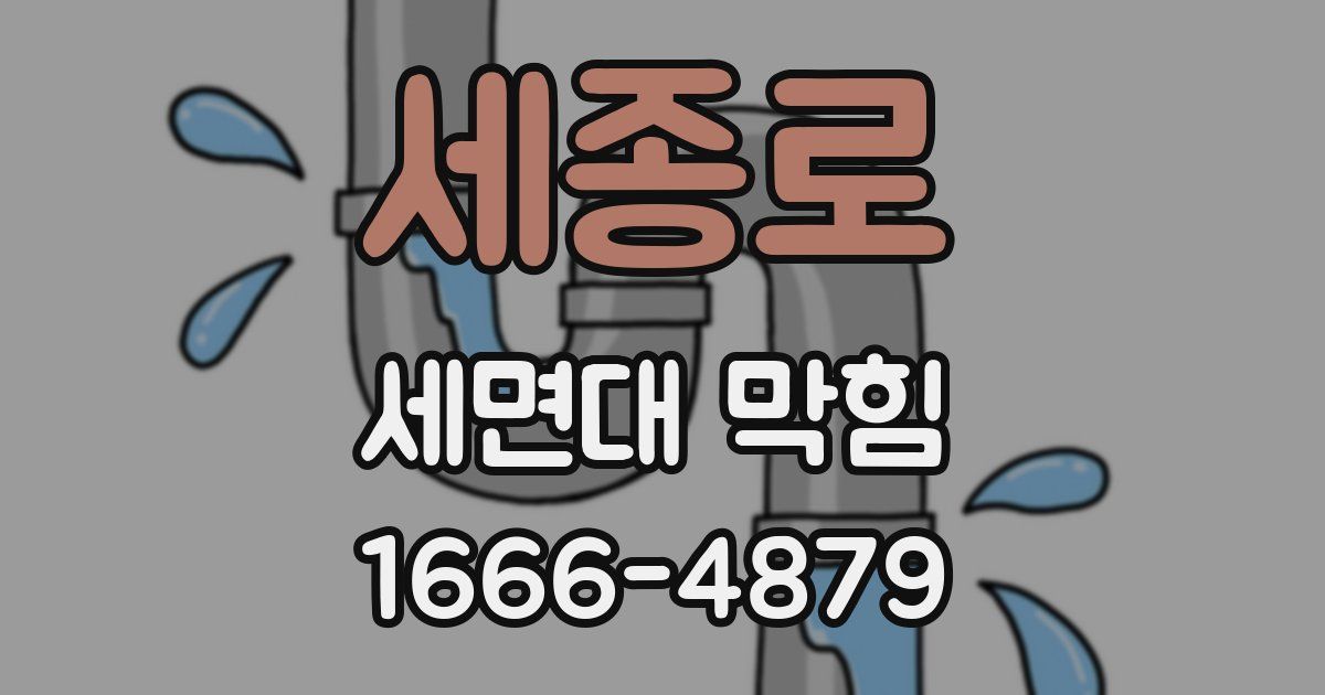 세종로 세면대 막힘