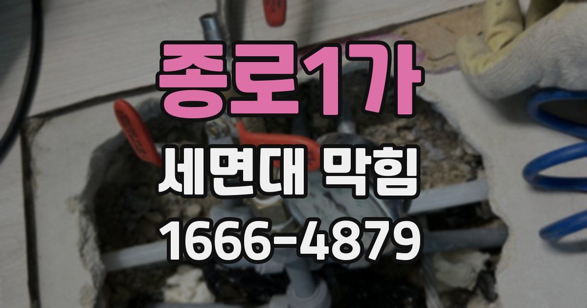 종로1가 세면대 막힘