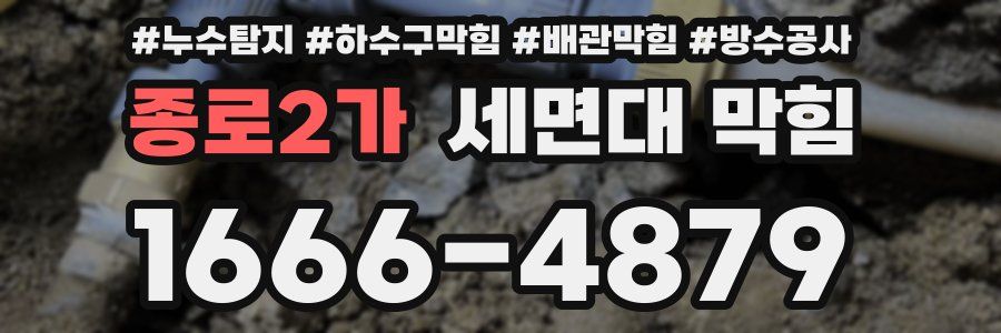 종로2가 세면대 막힘