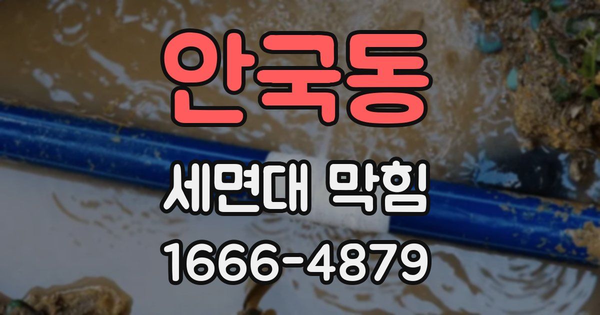 안국동 세면대 막힘