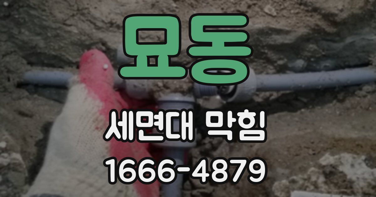 묘동 세면대 막힘