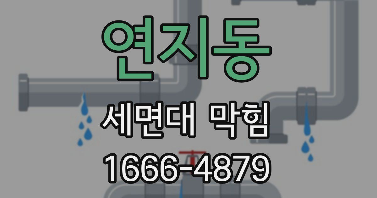 연지동 세면대 막힘
