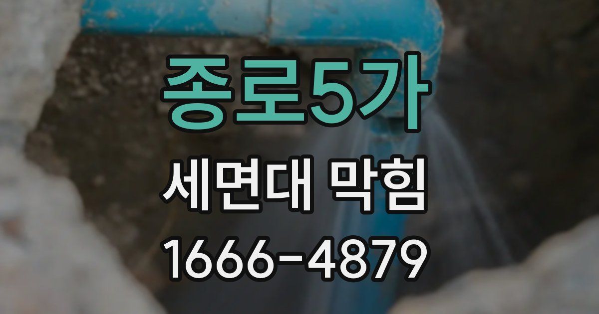 종로5가 세면대 막힘