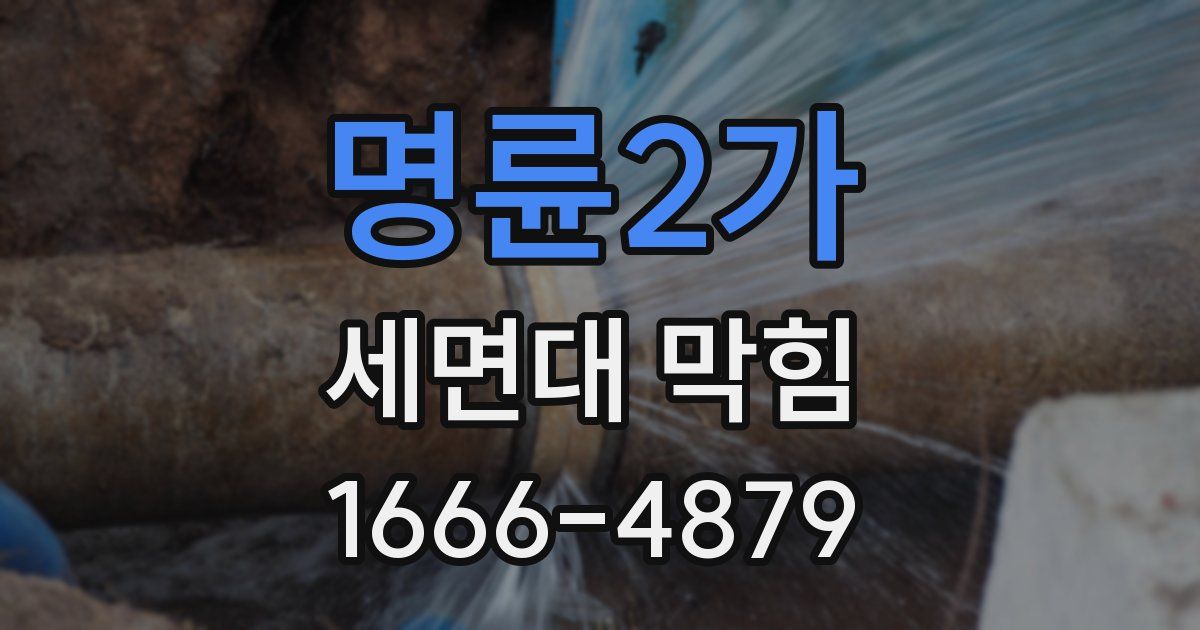 명륜2가 세면대 막힘