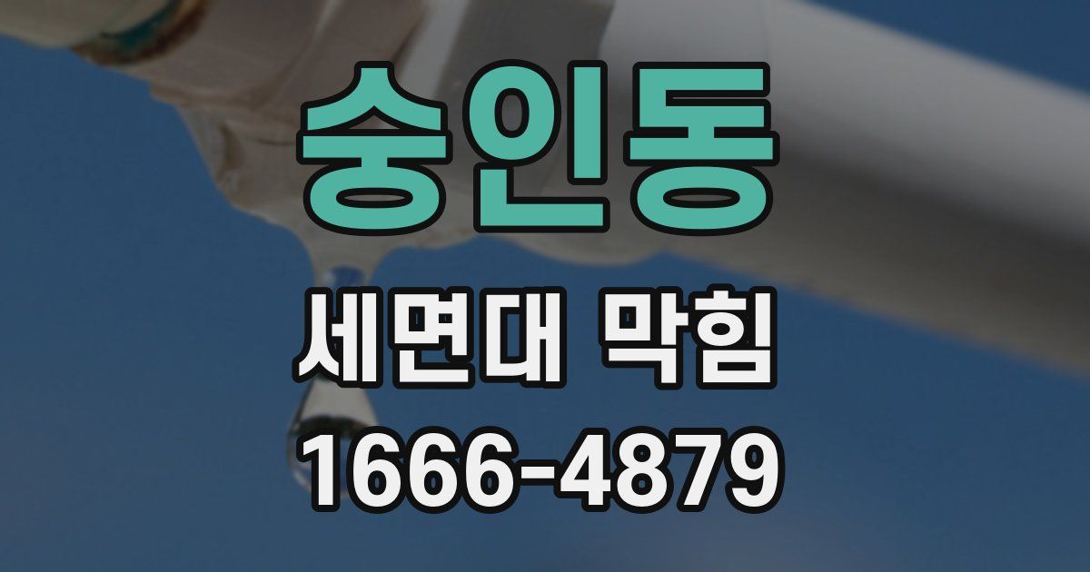 숭인동 세면대 막힘
