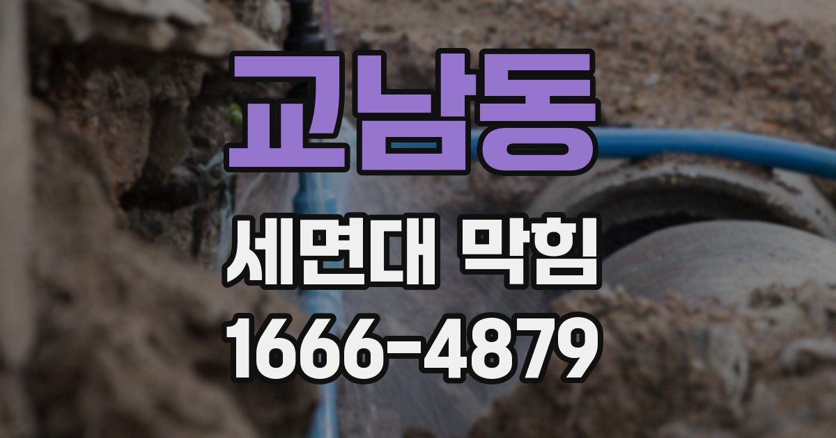 교남동 세면대 막힘