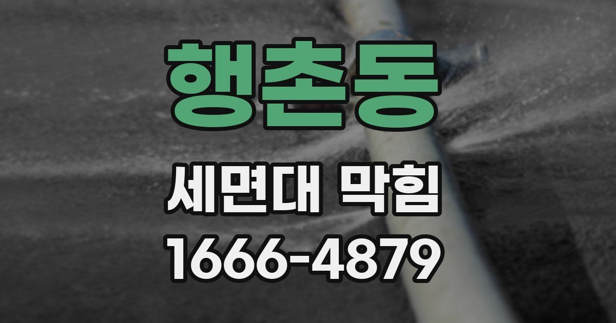 행촌동 세면대 막힘
