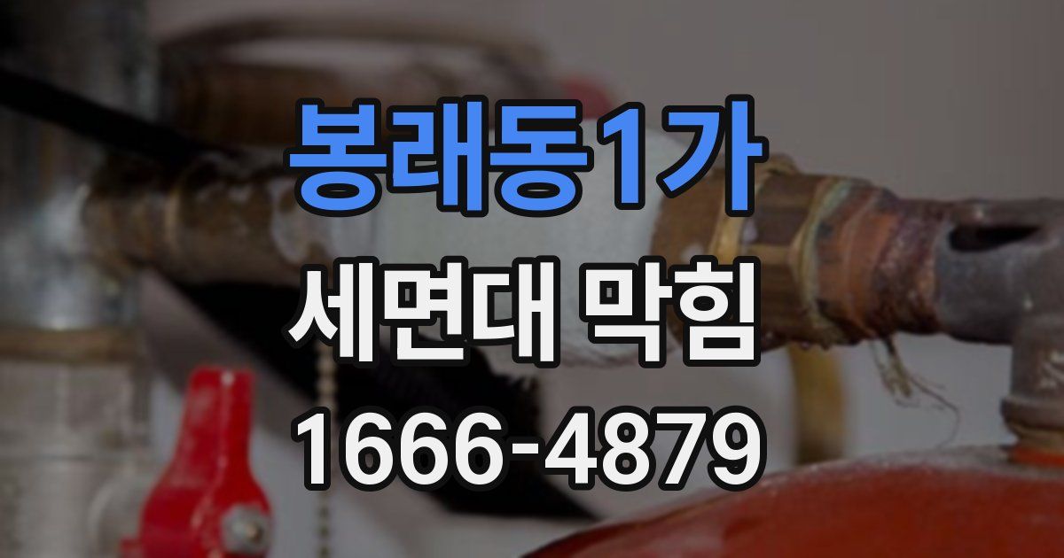 봉래동1가 세면대 막힘