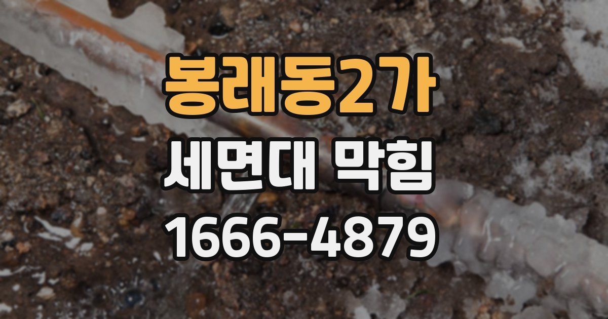 봉래동2가 세면대 막힘