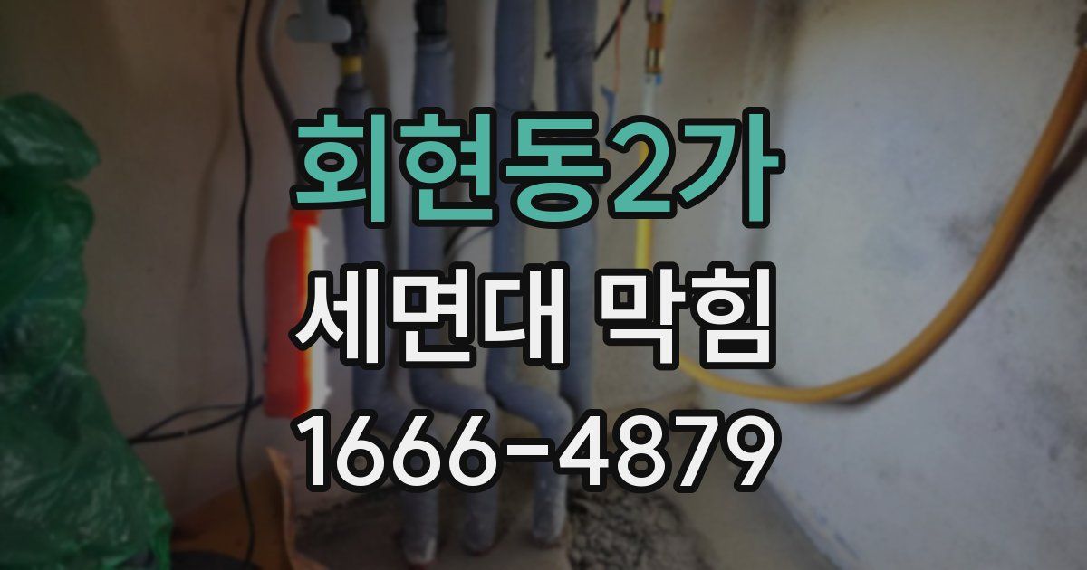 회현동2가 세면대 막힘