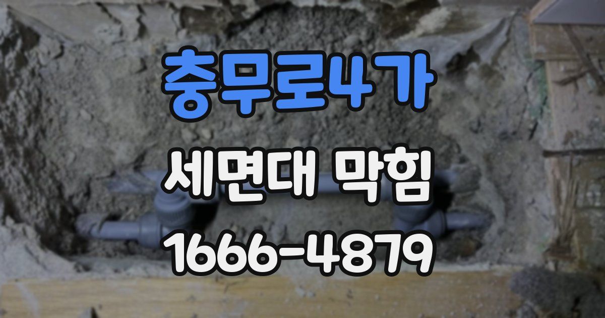 충무로4가 세면대 막힘