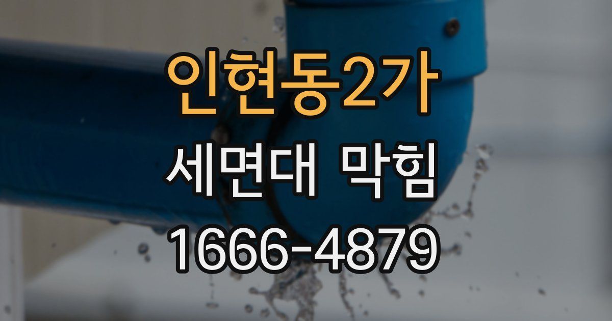 인현동2가 세면대 막힘