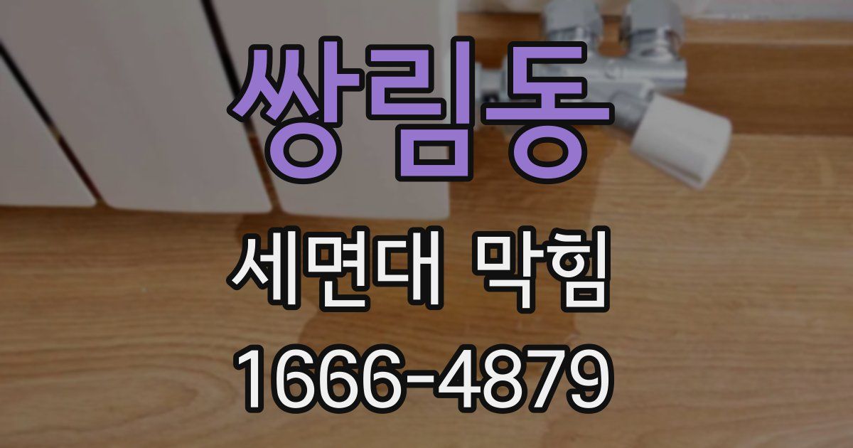 쌍림동 세면대 막힘