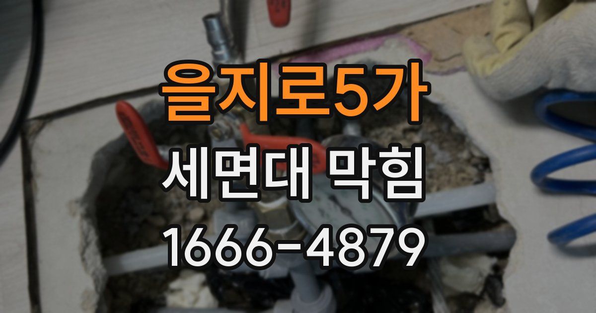 을지로5가 세면대 막힘