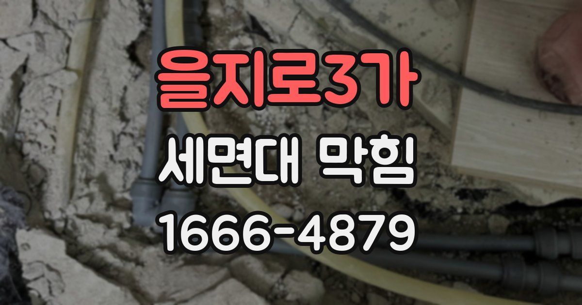 을지로3가 세면대 막힘