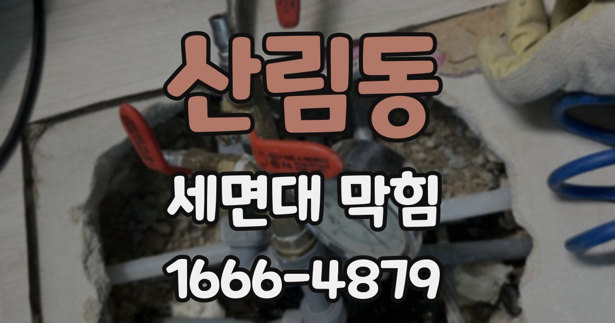 산림동 세면대 막힘