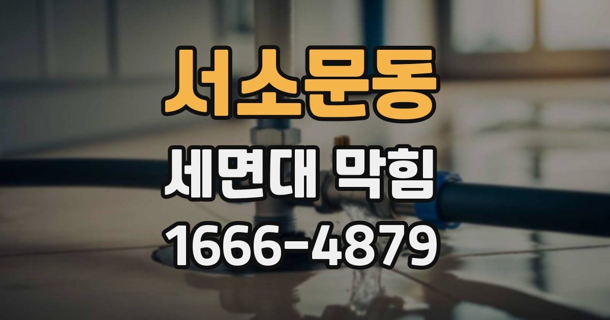 서소문동 세면대 막힘