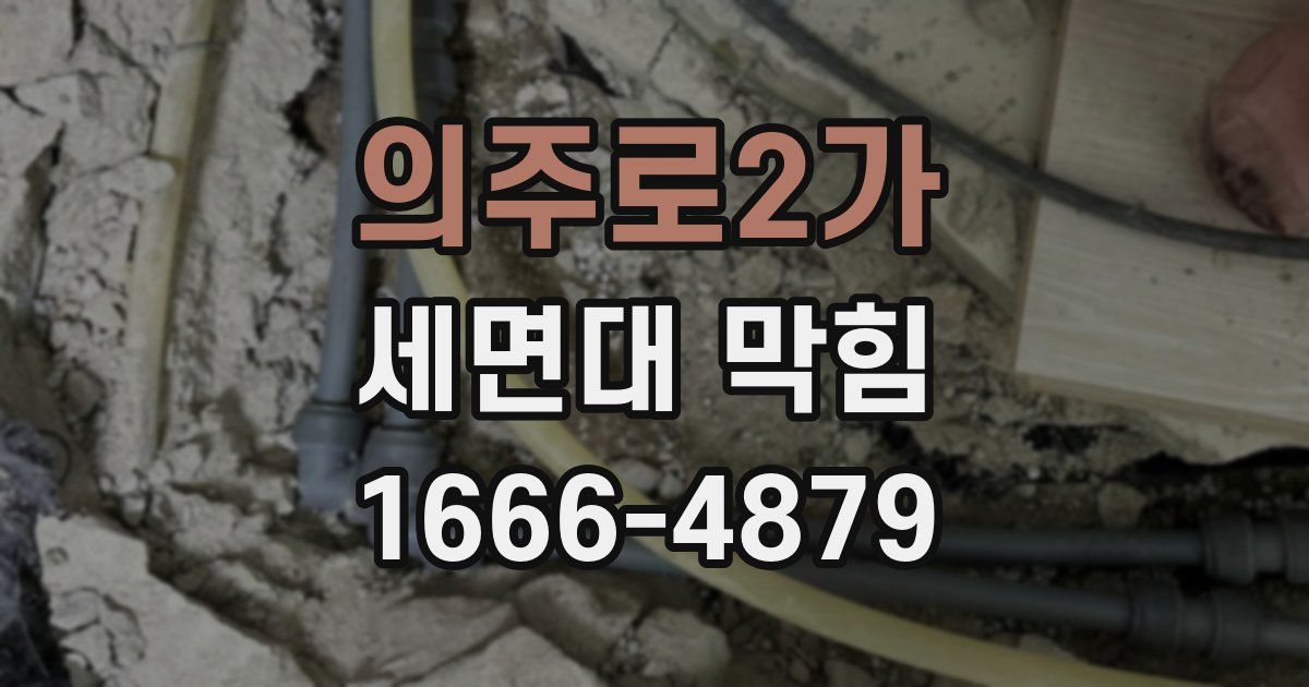 의주로2가 세면대 막힘