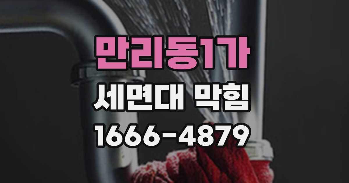 만리동1가 세면대 막힘