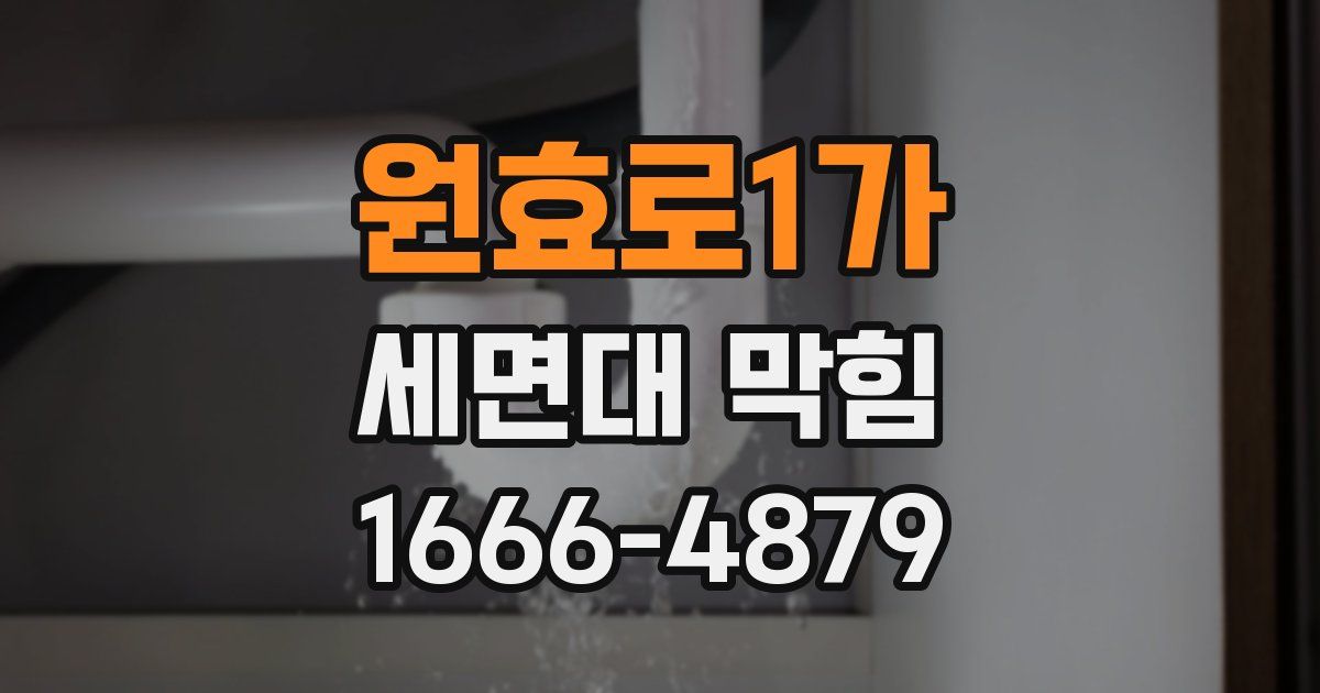 원효로1가 세면대 막힘