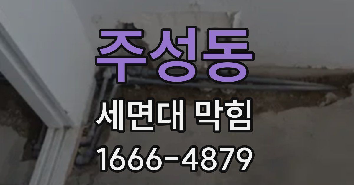 주성동 세면대 막힘