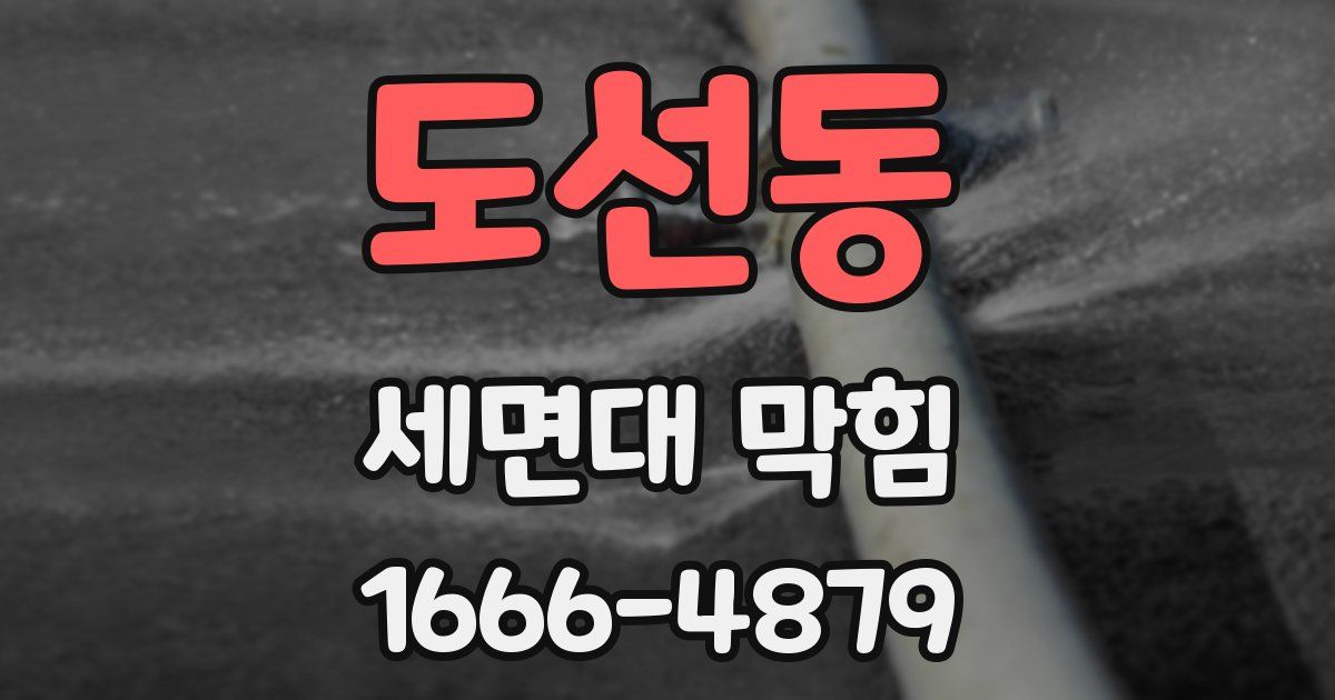 도선동 세면대 막힘