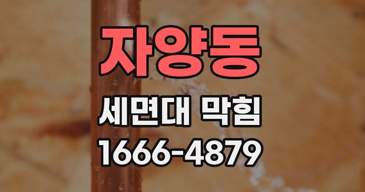 자양동 세면대 막힘