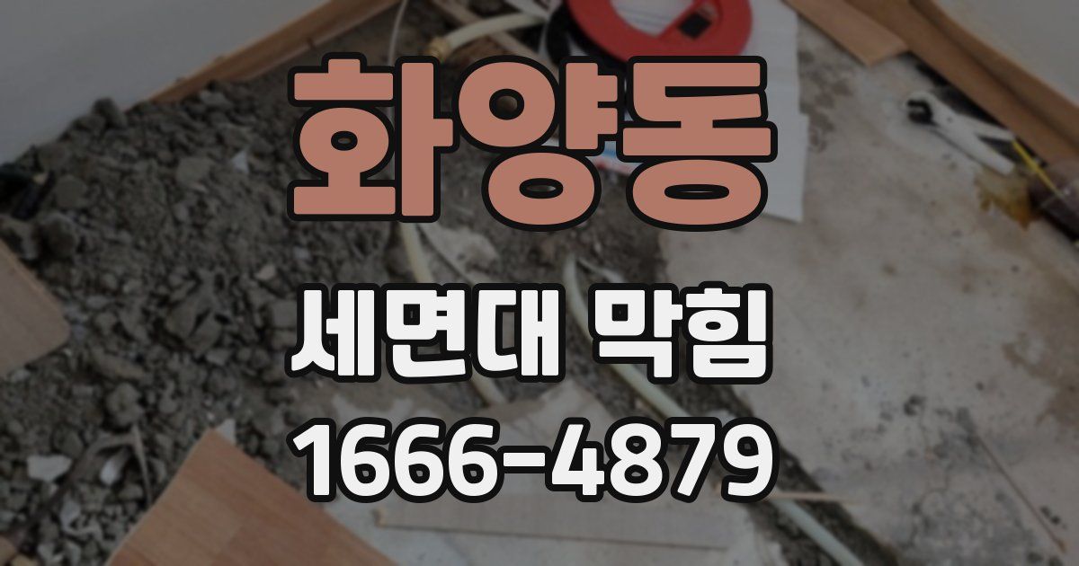 화양동 세면대 막힘